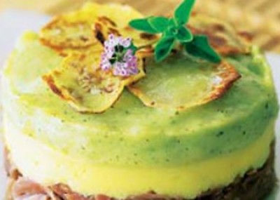 Pastel de Puropollo de Corral con Dúo de Purés